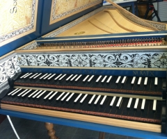 Flemish Double Manual Harpsichord by Anne Acker, keyboard