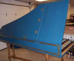 Flemish Double Manual Harpsichord by Anne Acker, sm spine side