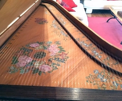 Single Manual English Harpsichord after Mahoon by Peter Redstone, soundboard painting