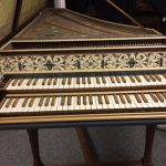 Front view of Double Manual Flemish Harpsichord by Robert Hicks 1988/2017