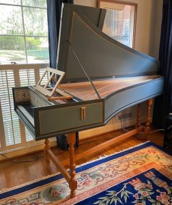 Side view of harpsichord