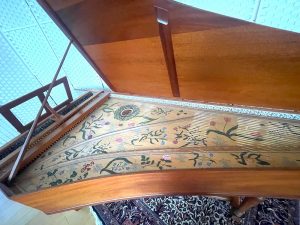 photo of view of harpsichord soundboard