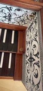 photo of Hicks Flemish Double harpsichord keyboard transpose block